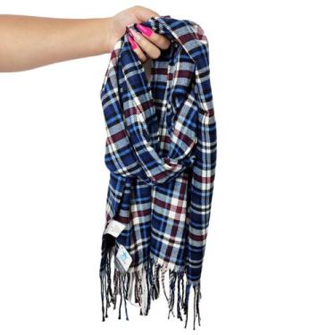 Imagem de Cachecol Lenço Feminino Para Inverno Redstar Winter Em Xadrez Poliéste