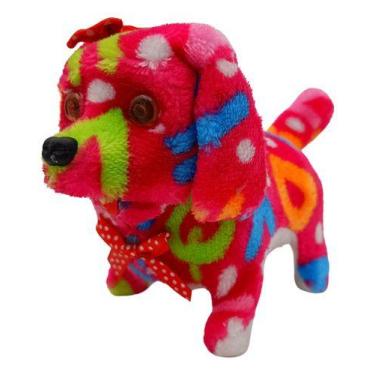 Imagem de Cachorrinho Pelúcia Anda Late Cachorro Estiloso Colorido - MB UTILIDAD