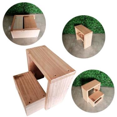 Imagem de Escada Escadinha 2 Degraus Maca Banquinho Banqueta Dobrável - Lojas Lu