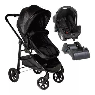 Imagem de Carrinho Olympus BLack NBL + Bebê Conforto grid + Base Para Carro - Ga