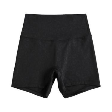 Imagem de Shorts de Yoga Fitness Cintura Alta - Cor Sólida - Leggings para Trein