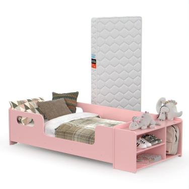 Imagem de Cama Infantil Aconchego Com Colchão E Nicho Cor Rosa