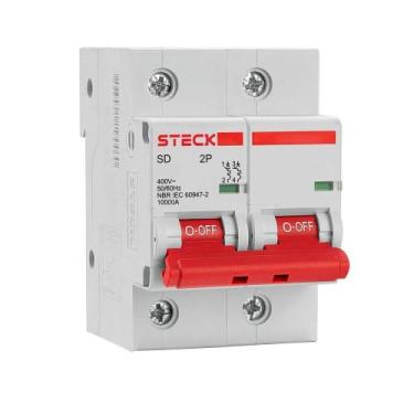 Imagem de Disjuntor steck din 2p 125a curva c 10ka sdd2c125 branco
