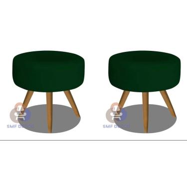 Imagem de Kit 02 Puff Redondo Pés Palito