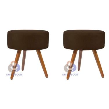 Imagem de Kit 02 Puff Redondo Pés Palito