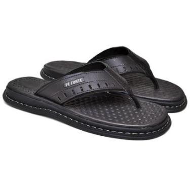 Imagem de Chinelo Masculino Anatômico Ortopédico Antistress em Couro-Masculino