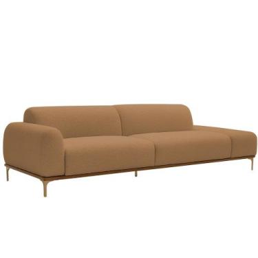 Imagem de Sofá Living Unne 3 Lugares 210cm Terminal Esquerdo Bouclé Terracota - 