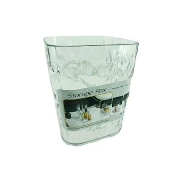 Imagem de Porta Canetas Quadrado de Plástico Transparente 11cm - Aliança