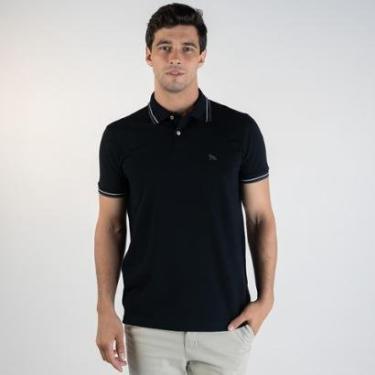 Imagem de Camisa Polo Acostamento Frisos Preta-Masculino