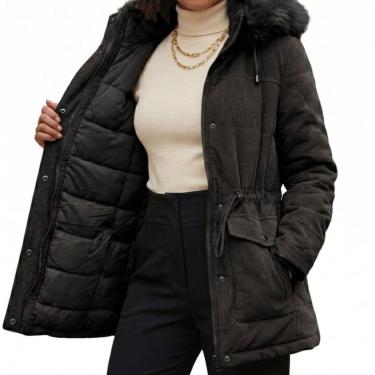 Imagem de Jaqueta  Dupla Face Premium Veludo Cotelê e Puffer-Feminino