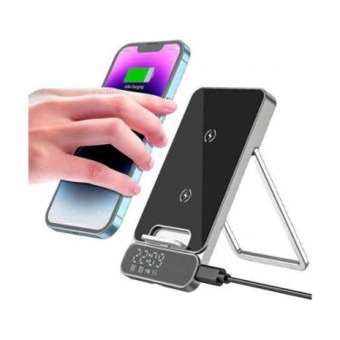 Imagem de Carregador Inteligente Por Indução Com Relogio e Alarme  Power Bank KA