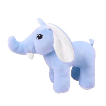 Imagem de Pelúcia Infantil - Elefante Pipoca - Azul - W.U. Bichos de Pelúcia - W