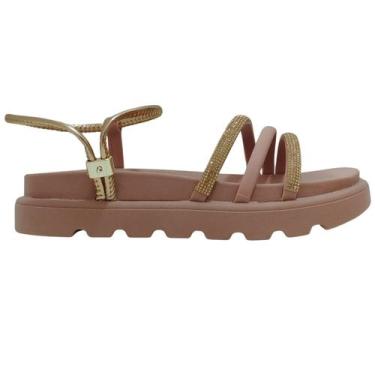 Imagem de Sandália Infantil Meninas Lue Lua com Strass Confortável, 29/30, Rose