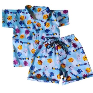 Imagem de Roupa Bolofofos Menino festa Conjunto Infantil Bolofofo, 3 anos, Azul 