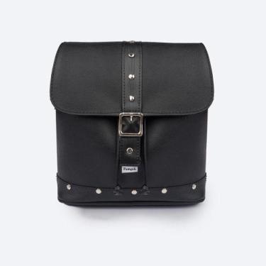Imagem de Bolsa Infantil Pampili Tachas e Fivela Preta Rocker 600.1156, Preto