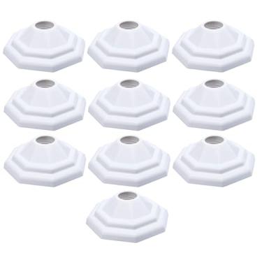 Imagem de Kit 10 Plafon Branco Luminária Plafonier Pirâmide Paflon De Teto Sobrepor Lâmpada Led Bulbo Filamento Soquete E27 Bocal Porcelana Bivolt 100w Para Sala Quarto Garagem Banheiro Área De Serviço 110/220v