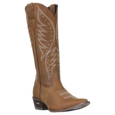 Imagem de Bota Feminina Bico Fino Marrom Jácomo 38542, 38