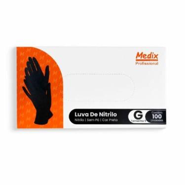 Imagem de Luva de Nitrilo  Preta  Uso Geral  100 Unidades  Medix Brasil, P, P