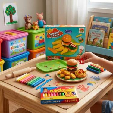 Imagem de Brinquedo Infantil Massinha Moldes Comida Criativa Completo - Dm Brasi