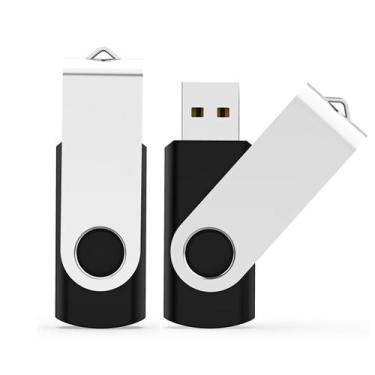 Imagem de Pen Drive USB Maspen 8GB Pacote com 2 USB 2.0 Giratório Preto
