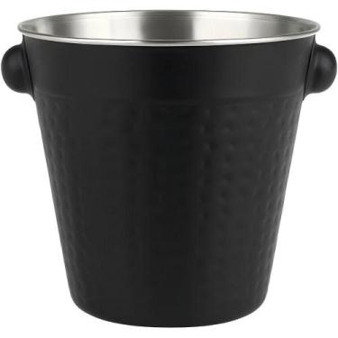 Imagem de Balde de Gelo Martelado 1L em Aço Inox para Servir Bebidas Preto em Ca