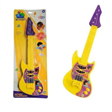 Imagem de Guitarra infantil 3 palavrinhas amarelo - winfun