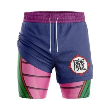 Imagem de Shorts De Academia Masculinos Oversized Dragon Ball Z Piccolo 2 Em 1 D