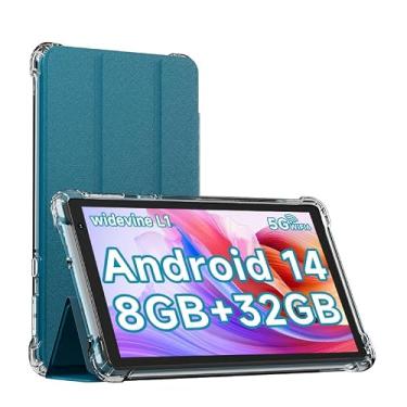 Imagem de IWEGGO Tablet Android 14 com capa, 7 polegadas, 8 GB de RAM + 32 GB de ROM/computador expansível de 1 TB, tablets com câmera de 5 MP, processador quad-core de 1,6 GHz, bateria de 3000 mAH, tablet PC