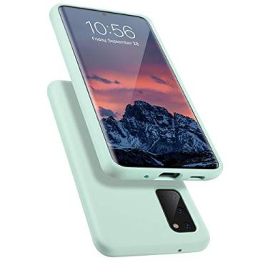 Imagem de Capa E Segoi para Samsung Galaxy S20, capa de silicone líquido, capa de borracha de gel à prova de choque, forro de tecido de microfibra macio, compatível com Samsung S20 de 6,2 polegadas, Hortelã
