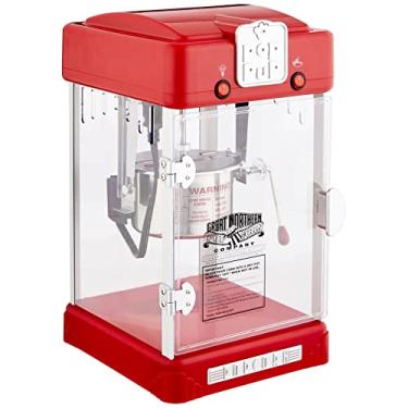 Imagem de Great Northern Popcorn Máquina de pipoca de bancada Pop Pup da empresa – Popper de mesa faz 1 galão – caldeira de 70 ml, bandeja de captura aquecendo luz e colher, vermelho (6074)