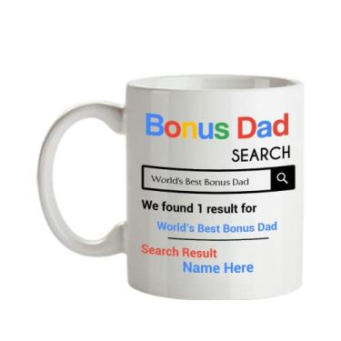 Imagem de Caneca personalizada Bonus Dad - Presentes de pai bônus personalizados - Caneca de café de 425 g - Personalizada com o seu nome de pai de bônus