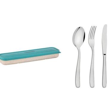 Imagem de Conjunto Estojo Para Talheres Tramontina By Me Verde 4 Peças