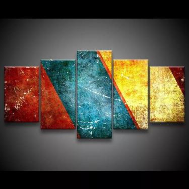Imagem de Quadro Decorativo 129x63 Sala Quarto Fundo Colorido Abstrato