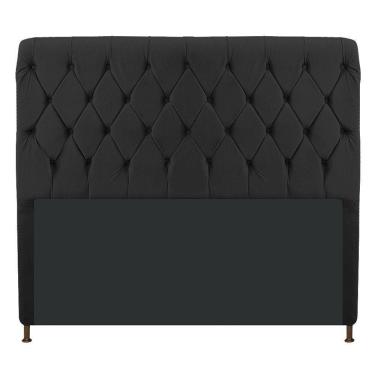 Imagem de Cabeceira Cristal 140 Cm Casal Com Capitonê Suede Preto