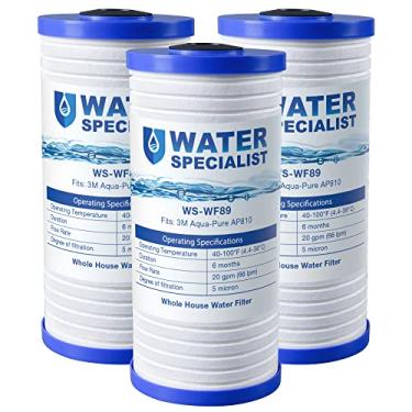 Imagem de Waterspecialist Filtro de água para toda a casa AP810, substituição para 3M Aqua-Pure AP810, AP801, Whirlpool WHKF-GD25BB, WHKF-DWHBB, 5 Micron, 25,4 cm x 11,4 cm, filtro de água para torneira, pacote com 3