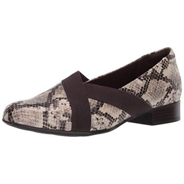 Imagem de Clarks Mocassim feminino Juliet Dahlia, Tupe Snake Sintético, 10 Wide
