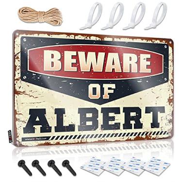 Imagem de Decoração de apartamento placa vintage cuidado com o sinal de Albert decorações de pátio homem ao ar livre decoração de parede caverna (tamanho : 30x40cm)