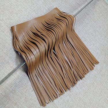 Imagem de 100cm 20/25/30cm PU couro borla franja guarnição fita de renda para bolsa roupas vestidos decoração diy acessórios de costura, camelo, 5mm, 25cm