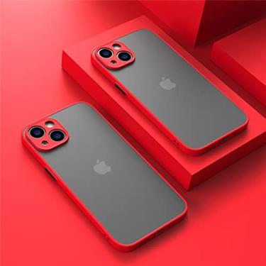 Imagem de Capa de telefone de silicone transparente fosco de luxo para iPhone 14 13 12 11 Pro Max XR XS X 7 8 Plus SE Mini, vermelho, para iPhone 6 Plus 6s Plus