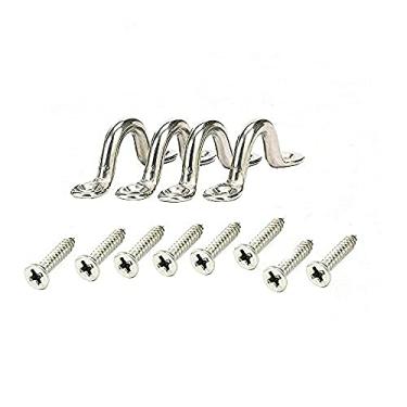 Imagem de Alça de aço inoxidável 316 para barcos Bimini de 6,35 cm, alça para deque de aço inoxidável M8 Forget com alças para os olhos de aço inoxidável, passadores para caiaque com ponto de ancoragem para amarração de canoa, laço para o pegador de pé para caiaque, 4 peças