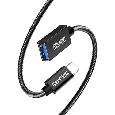 Imagem de SOLMIMI Adaptador tipo C para USB, USB C macho para USB A 3.0 fêmea OTG cabo Thunderbolt 3 para USB compatível com PC, laptop, smartphone, mouse, teclado, hub, disco rígido, U Disk etc. (20 cm)