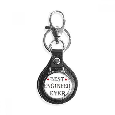 Imagem de Best engineer ever Quote Profession Chaveiro de metal de couro chaveiro de carro presente, Multicor