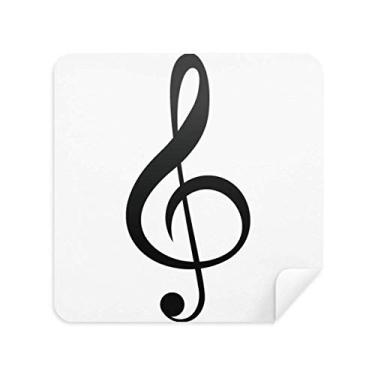 Imagem de DIYthinker Pano de limpeza de tela preto Music Treble Clef branco tecido camurça 2 peças