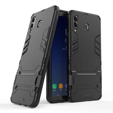 Imagem de WANRI Capa de telefone PC e TPU capa protetora com suporte, capa protetora à prova de quedas, capa (tamanho: para Samsung Galaxy A8 STAR/A9 STAR)