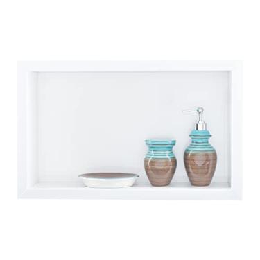 Imagem de Nicho Em Porcelanato Polido Para Banheiro Porta Shampoo Organizador Lavabo Box ***Branco 50***