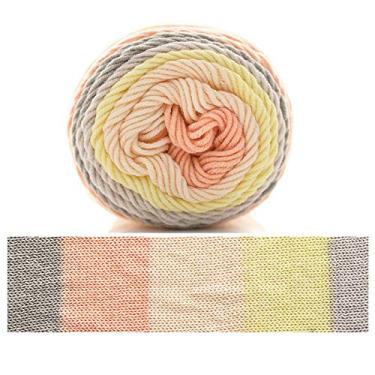 Imagem de Cicilin 4 peças de fio de crochê de 100 g, fio de mistura de algodão confortável, fio de tricô multicolorido, fio de tricô à mão, fio de crochê (cor 33)