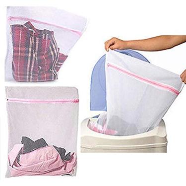 Imagem de Saco Para Lavar Roupa Delicada na Máquina Kit com 3 Unidades 60x50cm Grande