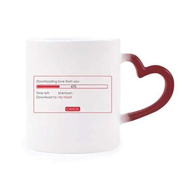 Imagem de Programador Download Your Love Caneca sensível ao calor Caneca vermelha de grés que muda de cor