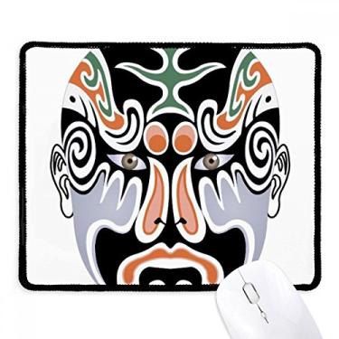 Imagem de Mousepad colorido de cabeça de ópera de Pequim, tapete de borracha para jogos