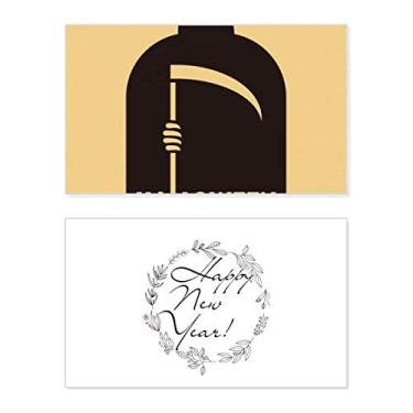 Imagem de Cartão de felicitações Dia das Bruxas Black Azrael Ano Novo